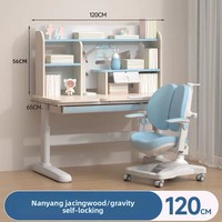 Ensemble bureau et chaise d'étude en bois massif, design moderne pour les élèves du primaire, bureau d'étude pour enfants