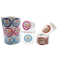Autocollant d'étiquette de bouteille de pot de nourriture autocollant personnalisé étiquettes de tasse de crème glacée autocollants de récipient de crème glacée
