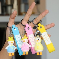 Porte-clés en silicone 3D mignon de dessin animé pour filles, accessoires de décoration pour sacs à main et clés de voiture, cadeau pour enfants, vente en gros