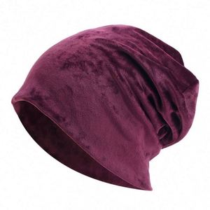 Unisex Baggy Velvet Slouch Beanie <b>Hat</b> 3D Embroidery Image Style Soft Cozy <b>Winter</b> Fall Gift - Product Image 5