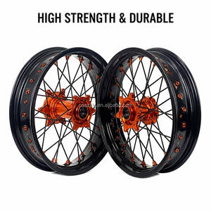 Juego de Ruedas Supermoto de 17 Pulgadas, Llantas Bicolor, Bujes Azules, Aleación de Aluminio, para Motocicletas YZ YZF YZX <span class=keywords><strong>125</strong></span> 250 450 2003-2024 - Product Image 5