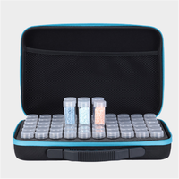 Boîte de rangement 60 pièces pour bouteilles en plastique, kit de bijoux pour peinture diamant, outils à ongles, conteneur de perles, pot, étui à fermeture éclair, respectueux de l'environnement