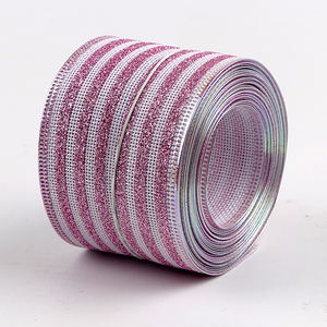 High Quality Glitter <strong>Jute</strong> Wired Burlap Christmas <strong>Ribbon</strong> With Wire - Product Image 3