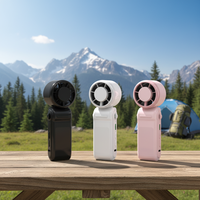 AntarcChill Nouveau Ventilateur Portable Mini Pliable à Main, Alimenté par Batterie, Rechargeable par USB, en Plastique, à Porter autour du Cou, Électrique pour l'Extérieur
