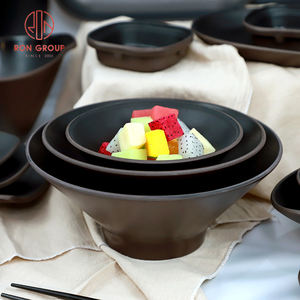 Venta al por mayor de vajilla de <span class=keywords><strong>melamina</strong></span> ecológica rectangular ébano café negro cena <span class=keywords><strong>platos</strong></span> cuencos juegos de vajilla <span class=keywords><strong>platos</strong></span> para - Product Image 2