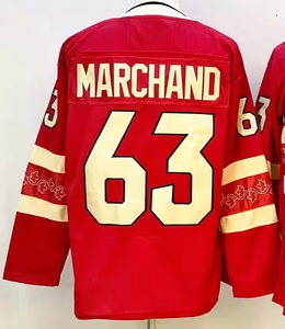 Maglia da Hockey su Ghiaccio Personalizzata con Logo Cucito - Stile USA e Canada, McDavid 97, MacKinnon 29, Tkachuk 19 - Product Image 3
