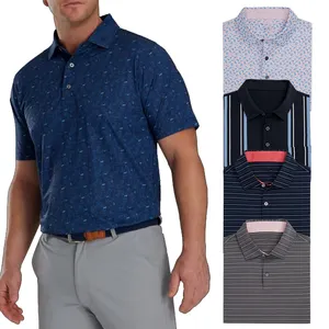 Camicia da Golf con motivo Casual da uomo con stampa Cocktail blu e ODM personalizzata