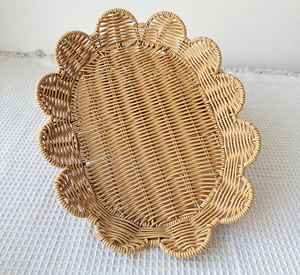 Handwoven mây giỏ Bộ 2 scalloped giỏ - Product Image 3