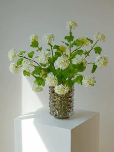 Rylava प्रकाश लक्जरी हस्तनिर्मित कला कॉफी रंग त्रिभुज प्राइसम कांटा डिजाइन ग्लास वेस - Product Image 4