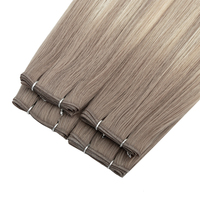 Cheveux russes Remy, cuticules alignées, double épaisseur, couleur balayage invisible pour extensions de cheveux slaves