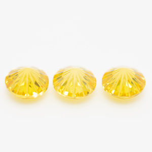 Pietra sciolta prezzo di fabbrica all'ingrosso pietra artificiale di colore giallo dorato rotondo speciale fuochi d'artificio tagliati zirconi - Product Image 3