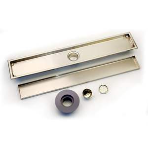 Fabrication <span class=keywords><strong>sur</strong></span> <span class=keywords><strong>mesure</strong></span> de drain de sol en acier inoxydable 304 de haute qualité avec insert linéaire pour carrelage, pour salle de bain et hôtel - Product Image 3