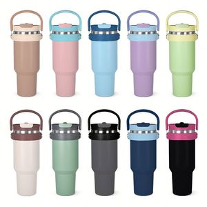 Wholesale <b>40oz</b> Double Wall Insulated Travel Mugs Sport Water Bottle <b>With</b> <b>Handle</b> 304 Stainless Steel Leak-proof <b>Tumbler</b> - Product Image 3