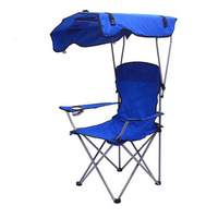 LIHENG One Stop Purchase Fauteuil simple d'extérieur avec auvent Chaise de plage portable Camping Oxford Chaise pliante en tissu