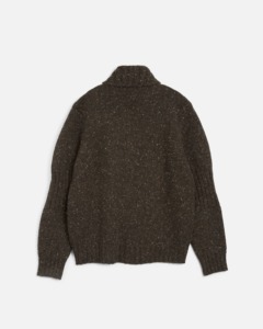 <span class=keywords><strong>Cardigan</strong></span> à col montant en maille épaisse côtelée <span class=keywords><strong>marron</strong></span> <span class=keywords><strong>foncé</strong></span> pour homme, fermeture éclair intégrale - Product Image 5