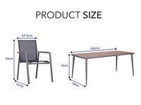 Ensemble de salle à manger pour jardin 6 places Métal Aluminium Mobilier d'extérieur Tables et chaises de restaurant d'extérieur