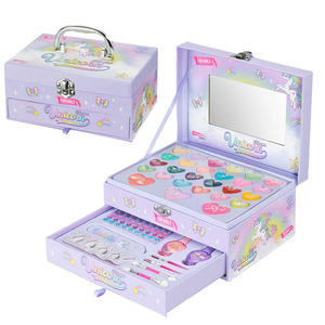 Kit de Maquillaje Lavable con Espejo, No Tóxico, Maquillaje de Juguete Realista para Niñas Pequeñas, Princesas, Cosméticos, Juguetes para Niñas, Kit de Maquillaje Infantil - Product Image 1