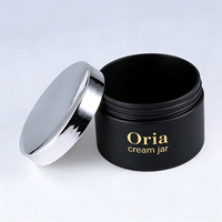 Pot en plastique noir mat givré personnalisé 1oz 3oz 8oz 10oz pour crème, beurre, baume avec couvercle doré ou argenté, emballage pour gommage corporel et soins de la peau