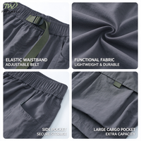 Shorts de travail pour hommes avec logo personnalisé, en soie glacée, mi-longs, coupe droite, respirants, en nylon, style japonais, pour l'été, vente en gros