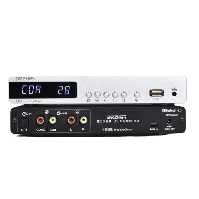 BRZHIFI U01 9038 Decoding Home Audio U Disk Digital Turntablemini Hifi Combo Dvd Player/optical/BT/mobile Phone APP Player