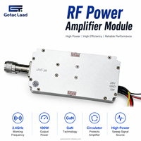 Module amplificateur de signal RF haute puissance 100W 2.4GHz, boîtier en aluminium 28V, source de signal de balayage à 50% d'efficacité, circuit PA GaN pour la sécurité