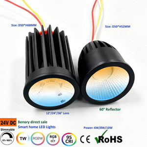 8W 10W Benory 24v 2000-6000k Lampu Sorot Modul MR16 Putih yang Dapat Disesuaikan 60 °   CRI95 Knx Gvs Dmx Casambi <span class=keywords><strong>Loxone</strong></span> Pwm RGBCCT Dali Dt8 Lampu Sorot - Product Image 1