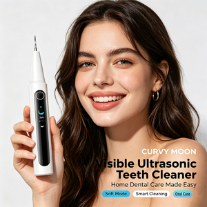 Limpiador Dental Ultrasónico CURVY MOON Recargable de Acero Inoxidable para Uso Doméstico con Pantalla a Color - Product Image 1
