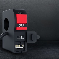 Interrupteur de phare de moto en plastique de haute qualité avec prise USB et voyant lumineux, ajustement universel