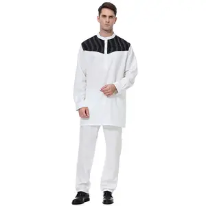 Robes pour hommes musulmans, vêtements ethniques hommes musulmans 2 ensembles Abaya