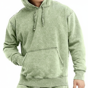 เสื้อฮู้ดแบบสวมหัวมีฮู้ดสำหรับผู้ใหญ่เสื้อสเวตเตอร์กันหนาวผ้าคอตตอนผสมสีจางไปแดดสำหรับฤดูหนาว - Product Image 1