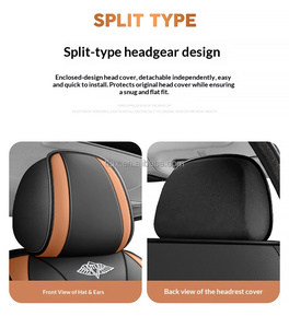 Fundas de Asiento de Coche de Cuero Nappa Rojo de Moda, con Delicadas Costuras en Forma de Rombo, Universales para 5 Plazas, Compatibles con Citroën C3, <span class=keywords><strong>C4</strong></span>, C-Elysée, Aircross - Product Image 4