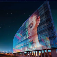 Film LED holographique 3D transparent flexible pour publicité, écran LED mince pour vitrine en verre