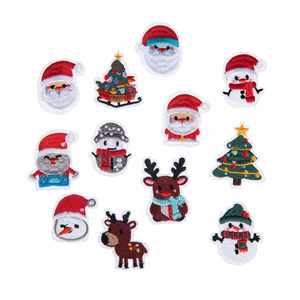 แผ่นปะลายปักรูปต้นคริสต์มาส ซานตาคลอส และตุ๊กตาหิมะน่ารัก สำหรับตกแต่ง - Product Image 4