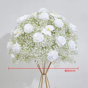 Wedding Centerpieces Decoration Artificial Flower Baby S Breath And White Rose Floral Arrangement