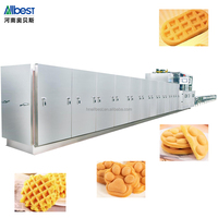 Ligne de production de gaufres et biscuits commerciaux haute capacité, ligne automatique de gaufres moelleuses pour usine alimentaire et de boissons