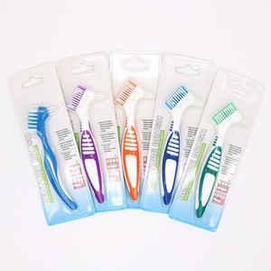 Brosse à prothèses dentaires bleue, à poils multi-pointes, pour le nettoyage des prothèses dentaires, usage adulte - Product Image 4