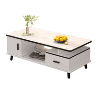 Ensemble table basse carrée en verre multifonctionnelle et meuble TV - Style européen moderne et minimaliste pour salon, idéal pour les petits espaces