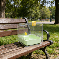 Baignoire pour perroquet de haute qualité en plastique, facile à retirer et à laver, spacieuse, étanche, multifonctionnelle, boîte de bain pour cage à oiseaux
