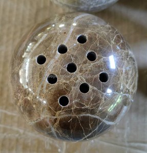 Quemador de Incienso Mubkhara de Mármol Travertino Verde, Blanco, Negro, Morado, Marrón y Beige - Product Image 5