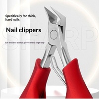 Ciseaux à cuticules transfrontaliers en acier inoxydable, pinces à cuticules à ressort pour orteils, coupe-ongles portables à pointe inclinée pour ongles incarnés