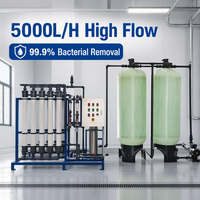 Système d'ultrafiltration industriel 5000L/H avec membrane UF à fibres creuses pour le traitement de l'eau potable, monté sur skid
