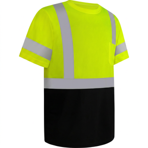 Custom Logo Utility T <b>Shirt</b> With Pocket Reflective Tape Outdoor Workwear Training Apparel <b>100</b>% <b>Polyester</b> & Cotton - Product Image 1