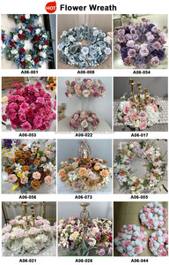 Couronne florale artificielle en soie faite à la main pour mariage, centre de table pour bougeoir – Vente en gros - Product Image 6