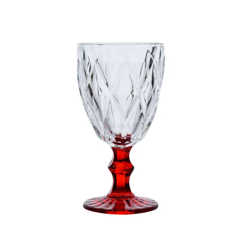 Calici in vetro di cristallo senza Clearlead bicchieri bicchieri bicchieri di birra boccale di birra color acqua vino stelo blu calici ambra