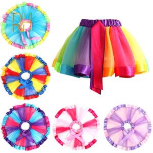 Bambini arcobaleno <span class=keywords><strong>Tutu</strong></span> Party Dance gonna <span class=keywords><strong>bambine</strong></span> vestono Performance compleanno principessa <span class=keywords><strong>Tutu</strong></span> gonne con fiocco - Product Image 3