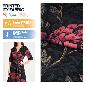 Tissu ITY imprimé extensible de haute qualité, design personnalisé, pour vêtements de mode - Product Image 1