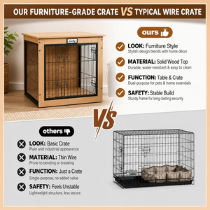 Cage à chien multifonctionnelle en bois, niche pour chien, meuble pour animaux de compagnie, maison pour chien à vendre - Product Image 4