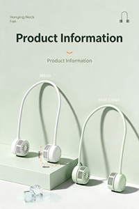 Ventilador de Cuello Recargable por USB, 1000mAh, 180g, Silicona Flexible, Portátil, Mini Ventilador de Polímero de Litio para Viajes al Aire Libre - Product Image 5