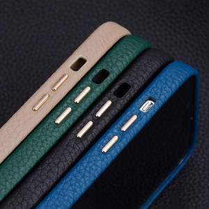 Coque de téléphone portable en cuir véritable, antichoc, avec logo personnalisé, pour iPhone 13 14 15 pro max - Product Image 4