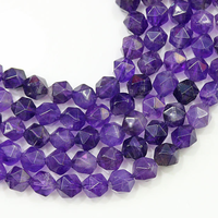 Perles de pierres précieuses améthyste à facettes en gros diamant naturel pour la fabrication de bijoux